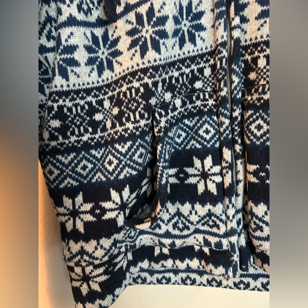 Aéropostale Sherpa Lined Fair Isle Zip Hoodie Jacket – Size M - Picture 10 of 15
